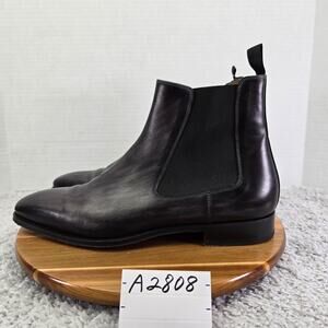 Saks Fifth Avenue by Magnanni Mens 12M Gray Smooth Leather Casual Chelsea Boot